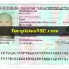 Czech ID Card Template Front